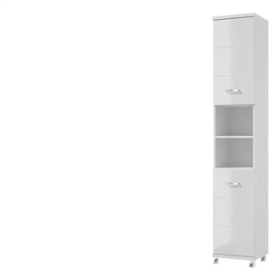 Hochschrank - weiß - Materialmix - 35 cm - 192,5 cm - cm 32,0 | Möbel Kraft