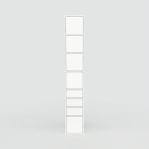 Hochschrank Weiß - Moderner Schrank: Schubladen in Weiß & Türen in Weiß - Hochwertige Materialien - 41 x 252 x 47 cm, konfigurierbar
