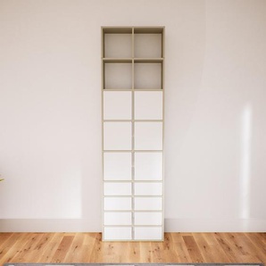 Hochschrank Weiß - Moderner Schrank: Schubladen in Weiß & Türen in Weiß - Hochwertige Materialien - 79 x 272 x 34 cm, konfigurierbar