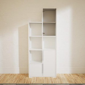 Hochschrank Weiß - Moderner Schrank: Türen in Weiß - Hochwertige Materialien - 79 x 196 x 34 cm, Selbst zusammenstellen