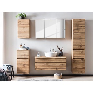 Hochschrank 40 x 180 x 35cm Braun/Wotaneiche Dekor