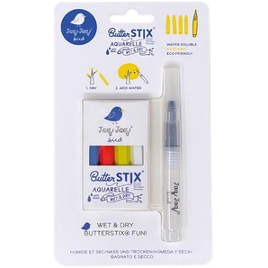 Hochwertige Kreide Butterstix im 4er-Set mit Wasserstift, aquarell, von Jaq Jaq Bird