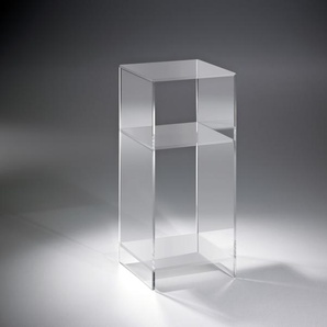 Hochwertiges Acryl-Glas Standregal, Konsole mit 2 Fächern, Regalböden und Seiten klar  25 x 25 cm, H 65 cm, Stärke 8 mm