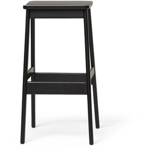 Hocker Angle Form and Refine Buche schwarz gebeizt braun, Designer Herman Studio, 75x41x39 cm; Sitz 24 cm