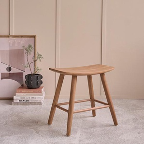 Hocker aus massivem Teakholz 45 cm