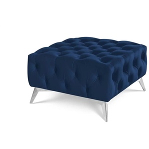 S-STYLE Hocker Wilhelm - blau - Materialmix - 80 cm - 45 cm | Möbel Kraft