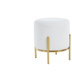 Hocker Bouclé - weiß - Materialmix - 35 cm - 38 cm - 35.0 | Möbel Kraft