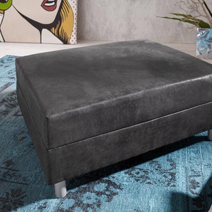 Hocker Clovis Anthrazit Optik B98 x T83 Modul Microvelours, Design Hocker, Couch Loft, Modulsofa, modular