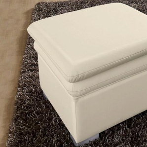 Hocker COTTA Leandra Gr. B/H/T: 65 cm x 46 cm x 65 cm, Kunstleder SOFTLUX, beige (creme) Polsterhocker Sitzhocker Hocker