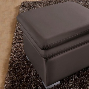Hocker COTTA Leandra Gr. B/H/T: 65 cm x 46 cm x 65 cm, Kunstleder SOFTLUX, braun Polsterhocker Sitzhocker Hocker