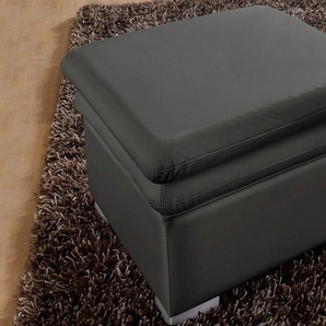 Hocker COTTA Leandra Gr. B/H/T: 65 cm x 46 cm x 65 cm, Kunstleder SOFTLUX, grau Polsterhocker Sitzhocker Hocker