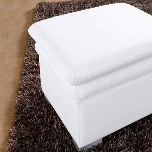 Hocker COTTA Leandra Gr. B/H/T: 65 cm x 46 cm x 65 cm, Kunstleder SOFTLUX, weiß (altweiß) Polsterhocker Sitzhocker Hocker