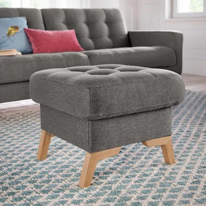 Hocker EXXPO - SOFA FASHION Fiord Gr. B/H/T: 56 cm x 45 cm x 56 cm, Webvelours, grau Sitzhocker Hocker