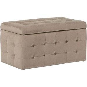 Hocker Hellbraun Samt Rechteckig mit Stauraum Deckel Steppung Modern Sitzbank Bettbank Fußbank Fußhocker Schemel Schlafzimmer Wohnzimmer Flur
