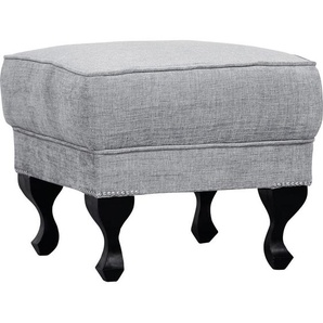Hocker , Hellgrau , Textil , Buche , massiv , rechteckig , 55x46x55 cm , Wohnzimmer, Hocker, Sitzhocker
