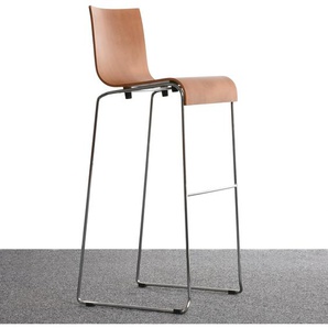 Hocker, Holz, Chrom, gebraucht