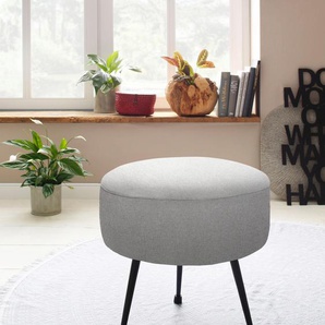 Hocker HOME AFFAIRE Kosi Gr. B/H/T: 43 cm x 45 cm x 43 cm, Webstoff, grau Sitzhocker Hocker Webstoff Bezug, mit schwarzen Metallbeinchen, in zwei Farbvarianten