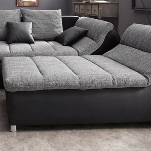 Hocker INOSIGN Imola Gr. B/H/T: 167 cm x 44 cm x 72 cm, Kunstleder SOFTLUX-Struktur, schwarz (schwarz, weißgrau) Sitzhocker Hocker