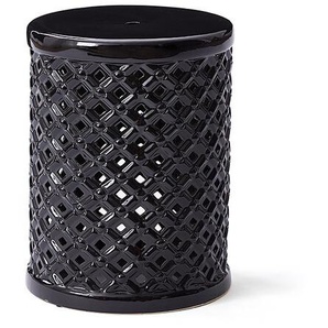 Hocker Lian Keramik, schwarz, 45 cm