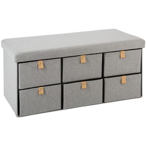 Hocker mit StauraumSchweden Doppelt, Grau, Schubladen