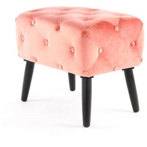 Hocker , Rosa, Schwarz , Textil , 40x48x60 cm , Wohnzimmer, Hocker, Sitzhocker