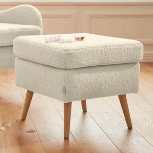 Hocker Salla, beige (creme), B:58cm H:49cm T:58cm, Samtcord (92% Polyester 8% Polyamid), Struktur (100% Polyester), Struktur Hahnentritt (100% Polyester), Struktur fein (100% POlyester), Samtoptik (100% Polyester), Fellimitat (100%Polyester), GUIDO MARIA