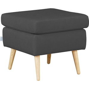 Hocker Salla, grau, B:58cm H:49cm T:58cm, Samtcord (92% Polyester 8% Polyamid), Struktur (100% Polyester), Struktur Hahnentritt (100% Polyester), Struktur fein (100% POlyester), Samtoptik (100% Polyester), Fellimitat (100%Polyester), GUIDO MARIA
