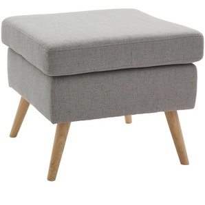 Hocker Salla, grau, B:58cm H:49cm T:58cm, Samtcord (92% Polyester 8% Polyamid), Struktur (100% Polyester), Struktur Hahnentritt (100% Polyester), Struktur fein (100% POlyester), Samtoptik (100% Polyester), Fellimitat (100%Polyester), GUIDO MARIA
