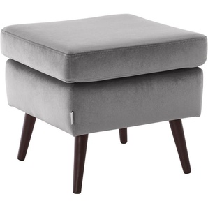Hocker Salla, grau, B:58cm H:49cm T:58cm, Samtcord (92% Polyester 8% Polyamid), Struktur (100% Polyester), Struktur Hahnentritt (100% Polyester), Struktur fein (100% POlyester), Samtoptik (100% Polyester), Fellimitat (100%Polyester), GUIDO MARIA
