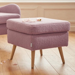 Hocker Salla, rosa (rosé), B:58cm H:49cm T:58cm, Samtcord (92% Polyester 8% Polyamid), Struktur (100% Polyester), Struktur Hahnentritt (100% Polyester), Struktur fein (100% POlyester), Samtoptik (100% Polyester), Fellimitat (100%Polyester), GUIDO MARIA