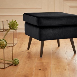 Hocker Salla, schwarz, B:58cm H:49cm T:58cm, Samtcord (92% Polyester 8% Polyamid), Struktur (100% Polyester), Struktur Hahnentritt (100% Polyester), Struktur fein (100% POlyester), Samtoptik (100% Polyester), Fellimitat (100%Polyester), GUIDO MARIA