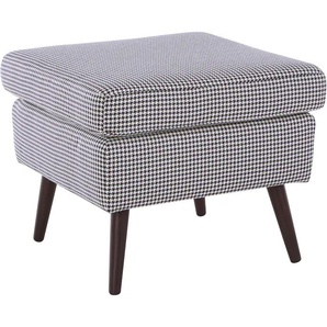 Hocker Salla, schwarz (schwarz, beige), B:58cm H:49cm T:58cm, Samtcord (92% Polyester 8% Polyamid), Struktur (100% Polyester), Struktur Hahnentritt (100% Polyester), Struktur fein (100% POlyester), Samtoptik (100% Polyester), Fellimitat (100%Polyester),