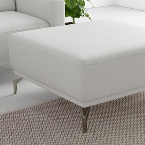 Hocker SIT&MORE Bailando Gr. B/H/T: 86 cm x 45 cm x 86 cm, Soft clean, mit Federkern, grau (hellgrau) Sitzhocker mit Federkern und satinierten Nickelfüßen