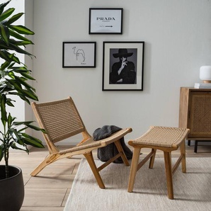 Hocker SULINA 65 x 44 x 35cm Braun