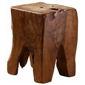 Hocker Teak Wurzel 30x30x40 natur lackiert unika 155
