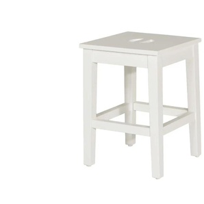 Hocker - weiß - Materialmix - 33 cm - 47 cm - cm 33,0 | Möbel Kraft
