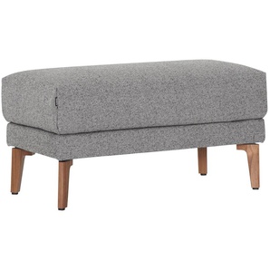 Hockerbank HÜLSTA SOFA hs.450 Hocker Gr. B/H/T: 93 cm x 45 cm x 48 cm, Chenille COCO, grau (lichtgrau, schwarzgrau 044, 34) Sitzhocker Hocker Füße aus Massivholz