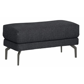 Hockerbank HÜLSTA SOFA hs.450 Hocker Gr. B/H/T: 93 cm x 45 cm x 48 cm, Flachgewebe VICTORIA, grau (schwarzgrau 064, 57) Sitzhocker Hocker Alugussfüße in umbragrau
