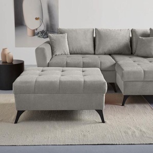 Hockerbank INOSIGN Lörby Hocker Gr. B/H: 82 cm x 44 cm, Struktur (recyceltes Polyester), beige (creme) Essbank Polsterbank Essbänke auch mit Aqua clean-Bezug, feine Steppung im Sitzbereich