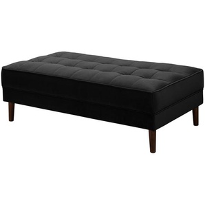 Hockerbank 124 x 43 x 69cm Schwarz Samt Vaia: Schwarz