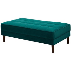 Hockerbank 124 x 43 x 69cm Türkis Samt Vaia: Petrol