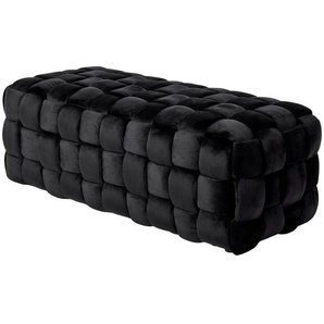 Xxxl Hockerbank, Schwarz, Holz, Textil, Eukalyptusholz, 2-Sitzer, 118x43x50 cm, Stoffauswahl, erweiterbar, Typenauswahl, in verschiedenen Größen