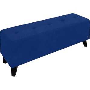 Hockerbank TOM TAILOR HOME NORDIC Hocker Gr. B/H/T: 121 cm x 46 cm x 36 cm, Samtstoff TSV, blau (cobalt tsv 66) Sitzbank Bettbank Bettbänke mit Knopfheftung auf der Sitzfläche