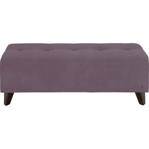 Hockerbank TOM TAILOR HOME NORDIC Hocker Gr. B/H/T: 121 cm x 46 cm x 36 cm, Samtstoff TSV, Fuß wengefarben, lila (lavender tsv 18) Bettbank Sitzbank Bettbänke mit Knopfheftung auf der Sitzfläche