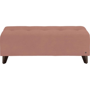Hockerbank TOM TAILOR HOME NORDIC Hocker Gr. B/H/T: 121 cm x 46 cm x 36 cm, Samtstoff TSV, Fuß wengefarben, rosa (blossom tsv 37) Bettbank Sitzbank Bettbänke mit Knopfheftung auf der Sitzfläche