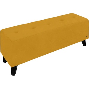Hockerbank TOM TAILOR HOME NORDIC Hocker Gr. B/H/T: 121 cm x 46 cm x 36 cm, Samtstoff TSV, gelb (ochre tsv 5) Sitzbank Bettbank Bettbänke mit Knopfheftung auf der Sitzfläche