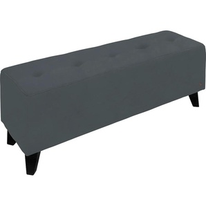 Hockerbank TOM TAILOR HOME NORDIC Hocker Gr. B/H/T: 121 cm x 46 cm x 36 cm, Samtstoff TSV, grau (dark grey tsv 39) Sitzbank Bettbank Bettbänke mit Knopfheftung auf der Sitzfläche