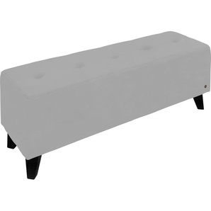 Hockerbank TOM TAILOR HOME NORDIC Hocker Gr. B/H/T: 121 cm x 46 cm x 36 cm, Samtstoff TSV, grau (stone tsv 29) Sitzbank Bettbank Bettbänke mit Knopfheftung auf der Sitzfläche