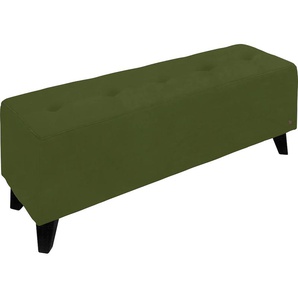 Hockerbank TOM TAILOR HOME NORDIC Hocker Gr. B/H/T: 121 cm x 46 cm x 36 cm, Samtstoff TSV, grün (olive tsv 23) Sitzbank Bettbank Bettbänke mit Knopfheftung auf der Sitzfläche
