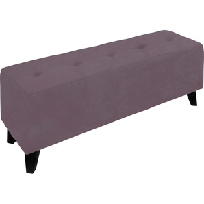 Hockerbank TOM TAILOR HOME NORDIC Hocker Gr. B/H/T: 121 cm x 46 cm x 36 cm, Samtstoff TSV, lila (lavender tsv 18) Sitzbank Bettbank Bettbänke mit Knopfheftung auf der Sitzfläche
